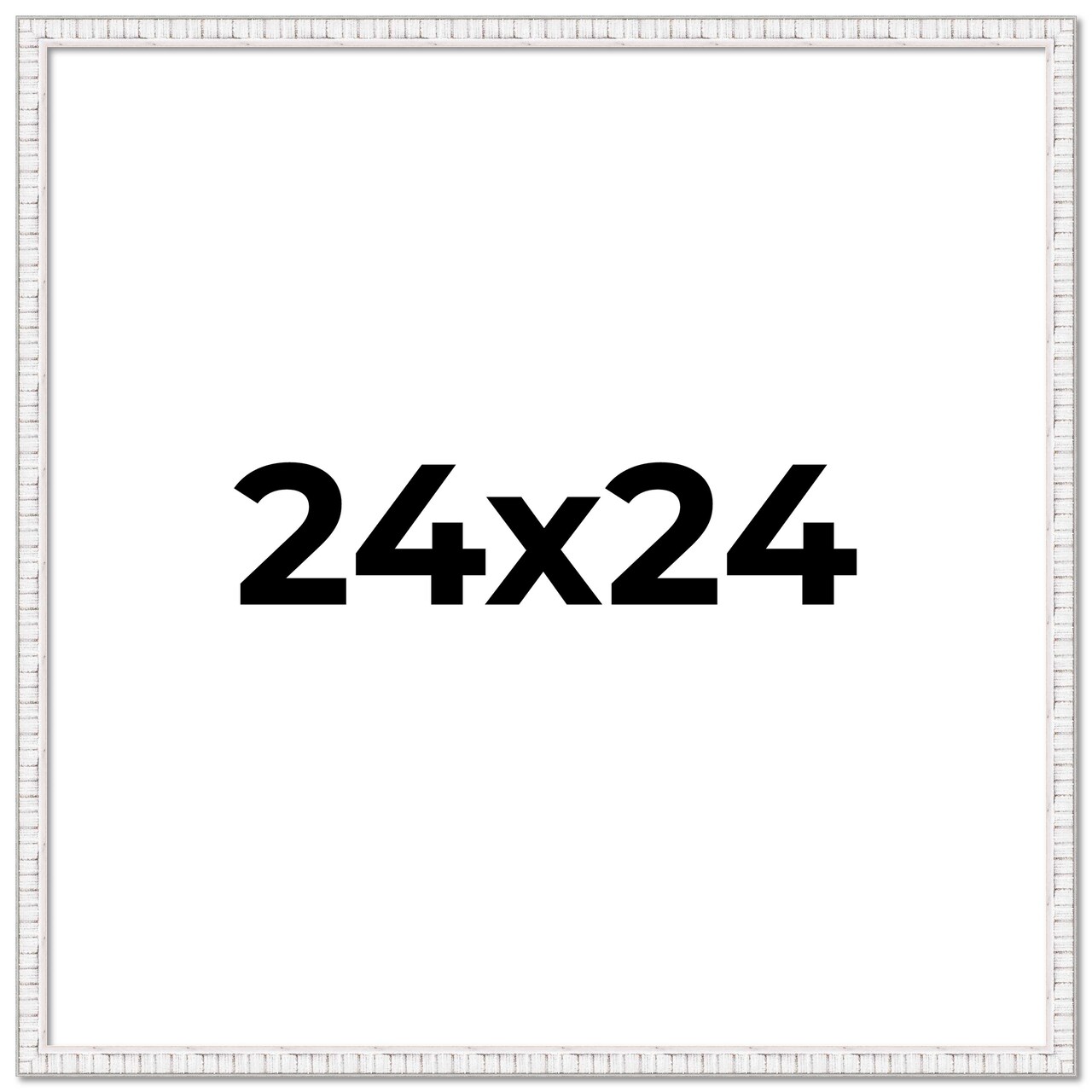 Square Textured White Picture Frame - UV Acrylic, Foam Board Backing, Hanging Hardware